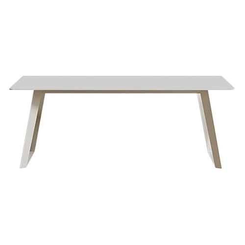 GUERNSEY Esstisch Esstisch aus cremefarbener Steinplatte, moderner, einfacher, rechteckiger Kleiner Wohnungstisch Küchen- und Esszimmertische GUERNSEY Esstisch Esstisch aus cremefarbener Steinplatte, moderner, einfacher, rechteckiger Kleiner Wohnungstisch Küchen- und Esszimmertische von GUERNSEY