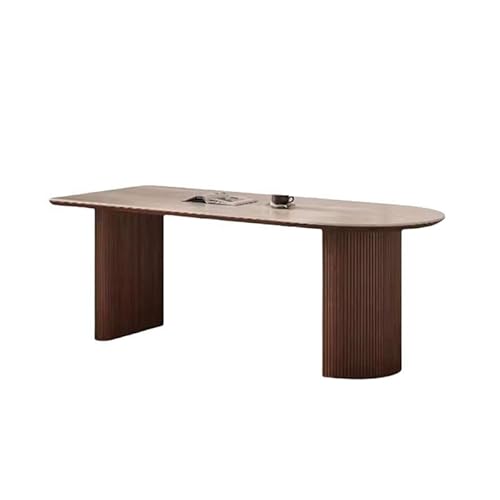 GUERNSEY Esstisch Retro Esstisch Travertin Kleine Wohnung Wohnzimmer Halbelliptische Wand Küchen- und Esszimmertische von GUERNSEY