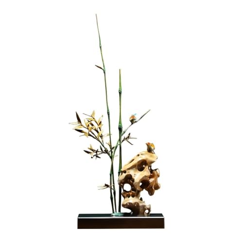 GUERNSEY Statuen-Ornament zum Anziehen von Reichtum Home Bronze Bambus Ornamente Wohnzimmer Handgemachte Statue Vitrine Büro Desktop Dekoration Handwerk Reichtumsdekor von GUERNSEY