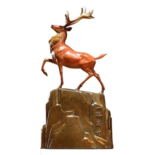GUERNSEY Statuen-Ornament zum Anziehen von Reichtum Home Bronze Hirsch Desktop Ornamente Kunsthandwerk Wohnzimmer Handgemachte Statue Dekoration Büro Vitrine Reichtumsdekor von GUERNSEY