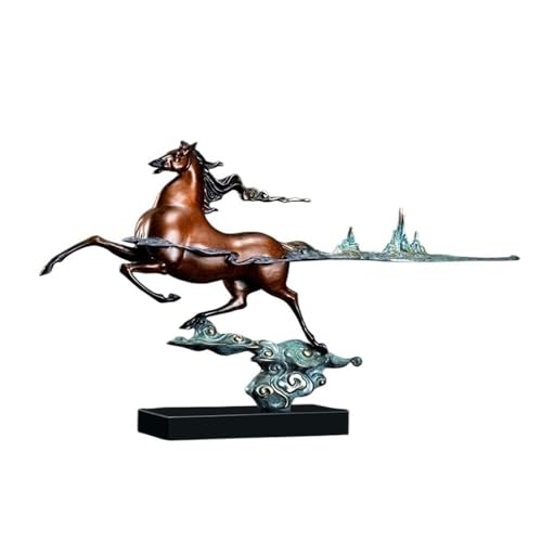 GUERNSEY Statuen-Ornament zum Anziehen von Reichtum Home Bronze Pferd Ornamente Wohnzimmer Handgemachte Statue Vitrine Büro Desktop Dekoration Handwerk Reichtumsdekor von GUERNSEY