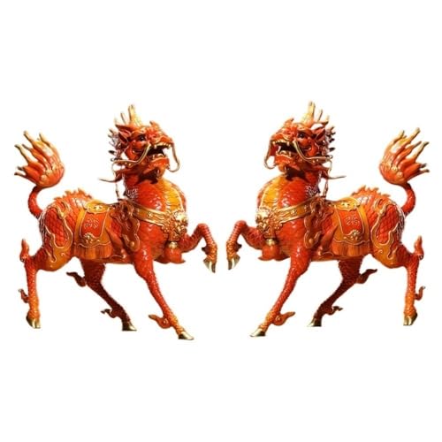GUERNSEY Statuen-Ornament zum Anziehen von Reichtum Home Bronze Skulptur Kirin Ornamente Wohnzimmer Handgemachte Statue Vitrine Büro Desktop Dekoration Handwerk Reichtumsdekor von GUERNSEY
