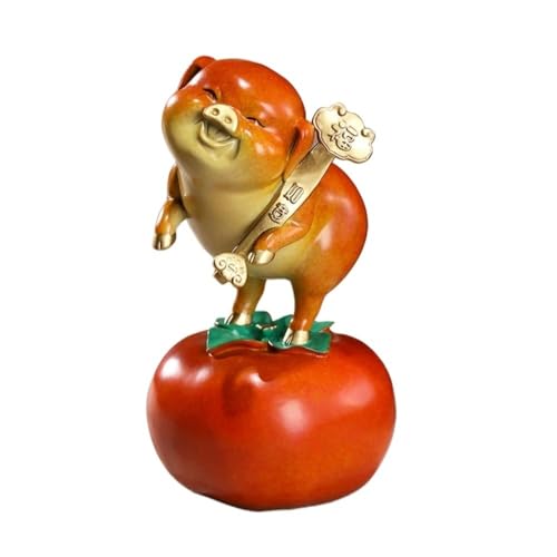 GUERNSEY Statuen-Ornament zum Anziehen von Reichtum Home Bronze Skulptur Persimmon Desktop Auspicious Ornamente Handwerk Wohnzimmer Dekoration Büro Vitrine Reichtumsdekor von GUERNSEY