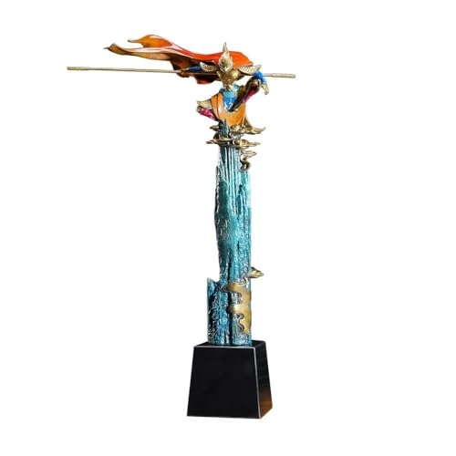 GUERNSEY Statuen-Ornament zum Anziehen von Reichtum Home Bronze Skulptur Sun Wukong Ornamente Wohnzimmer Handgefertigte Statue Vitrine Büro Desktop Dekoration Kunsthandwerk Reichtumsdekor von GUERNSEY