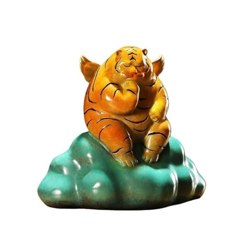 GUERNSEY Statuen-Ornament zum Anziehen von Reichtum Home Bronze Tiger Ornamente Wohnzimmer Büro Desktop Dekoration Auspicious Handwerk Statue Vitrine Reichtumsdekor von GUERNSEY