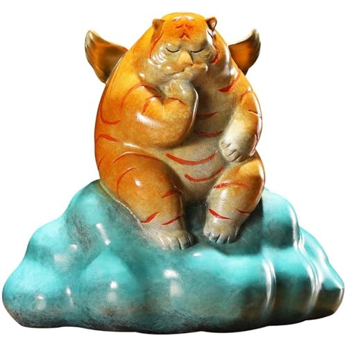 GUERNSEY Statuen-Ornament zum Anziehen von Reichtum Home Bronze Tiger Ornamente Wohnzimmer Büro Desktop Dekoration Auspicious Handwerk Statue Vitrine Reichtumsdekor von GUERNSEY