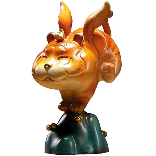GUERNSEY Statuen-Ornament zum Anziehen von Reichtum Home Bronze Tiger Ornamente Wohnzimmer Handgemachte Statue Vitrine Büro Desktop Dekoration Handwerk Reichtumsdekor von GUERNSEY