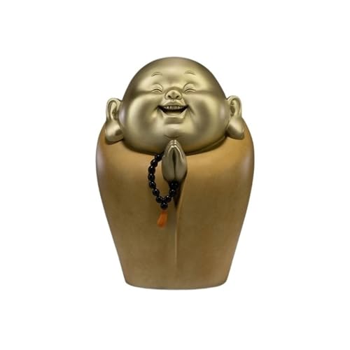 GUERNSEY Statuen-Ornament zum Anziehen von Reichtum Kreative Kupfer Buddha Statue Ornamente Hause Wohnzimmer Handgemachte Büro Desktop Dekoration Handwerk Reichtumsdekor von GUERNSEY