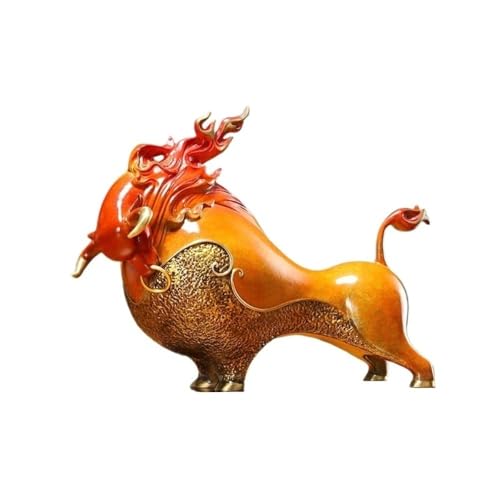 GUERNSEY Statuen-Ornament zum Anziehen von Reichtum Kreative Kupfer Bull Desktop Ornamente Hause Wohnzimmer Handgemachte Statue Handwerk Büro Bücherregal Vitrine Reichtumsdekor von GUERNSEY