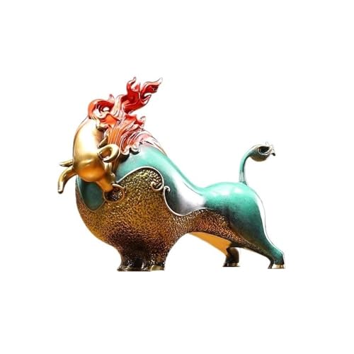GUERNSEY Statuen-Ornament zum Anziehen von Reichtum Kreative Kupfer Bull Desktop Ornamente Hause Wohnzimmer Handgemachte Statue Handwerk Büro Bücherregal Vitrine Reichtumsdekor von GUERNSEY