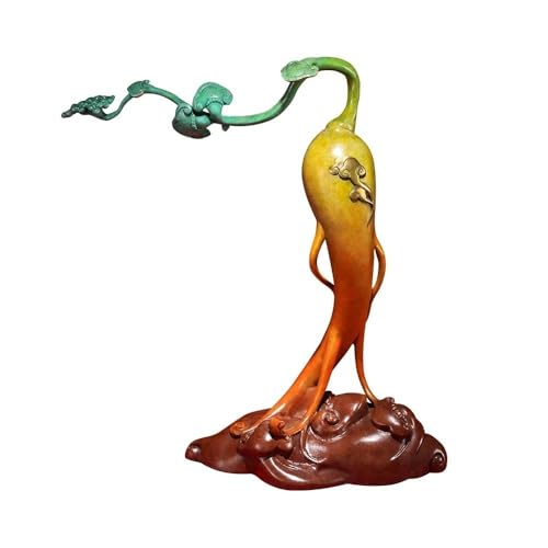 GUERNSEY Statuen-Ornament zum Anziehen von Reichtum Kreative Kupfer-Ginseng-Desktop-Ornamente, Heim, Wohnzimmer, handgefertigte Statuen, Büro, Vitrine, dekoratives Kunsthandwerk Reichtumsdekor von GUERNSEY