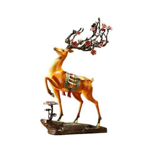 GUERNSEY Statuen-Ornament zum Anziehen von Reichtum Kreative Kupfer Hirsch Desktop Ornamente Hause Wohnzimmer Handgemachte Statue Handwerk Büro Bücherregal Vitrine Reichtumsdekor von GUERNSEY