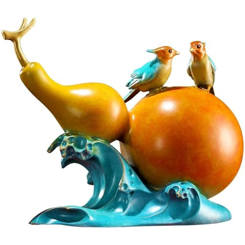 GUERNSEY Statuen-Ornament zum Anziehen von Reichtum Kreative Kupfer Kürbis Desktop Ornamente Hause Wohnzimmer Handgemachte Statue Büro Vitrine Dekorative Handwerk Reichtumsdekor von GUERNSEY