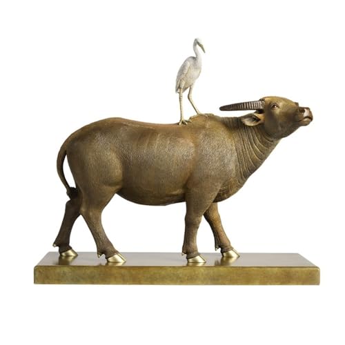 GUERNSEY Statuen-Ornament zum Anziehen von Reichtum Kreative Kupfer Kuh Ornamente Hause Wohnzimmer Handgemachte Statue Handwerk Büro Desktop Dekorationen Reichtumsdekor von GUERNSEY