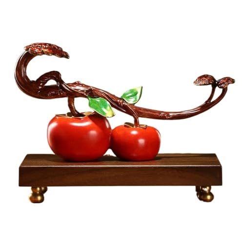 GUERNSEY Statuen-Ornament zum Anziehen von Reichtum Kreative Kupfer Persimmon Desktop Ornamente Hause Wohnzimmer Handgemachte Statue Handwerk Büro Bücherregal Vitrine Reichtumsdekor von GUERNSEY