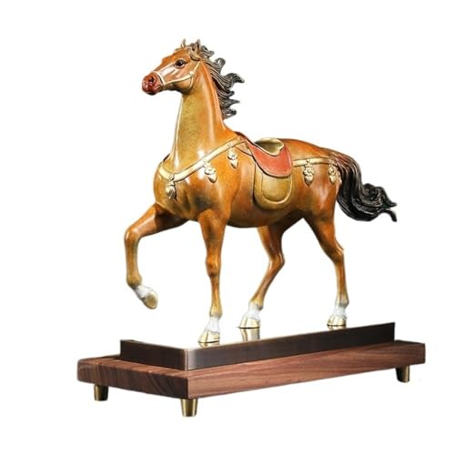 GUERNSEY Statuen-Ornament zum Anziehen von Reichtum Kreative Kupfer Pferd Ornamente Hause Wohnzimmer Büro Vitrine Bücherregal Desktop Handwerk Eingang Reichtumsdekor von GUERNSEY