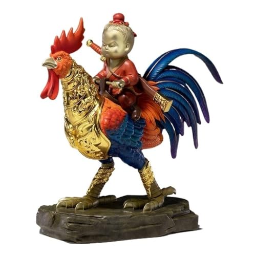 GUERNSEY Statuen-Ornament zum Anziehen von Reichtum Kreative farbige Kupfer-Huhn-Ornamente for Zuhause, Wohnzimmer, Büro, Desktop-Statue, Dekoration, chinesisches Kunsthandwerk Reichtumsdekor von GUERNSEY