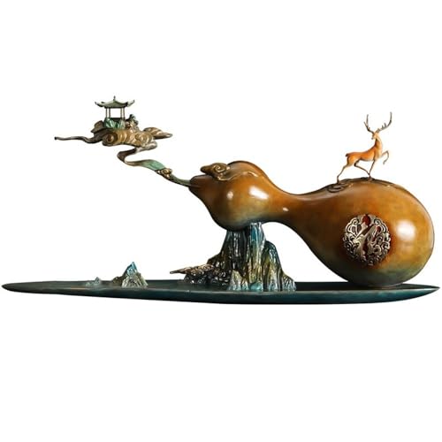 GUERNSEY Statuen-Ornament zum Anziehen von Reichtum Kreative farbige Kupferkürbis-Desktop-Ornamente Home Wohnzimmer handgemachte Statue Büro Vitrine Handwerk Reichtumsdekor von GUERNSEY