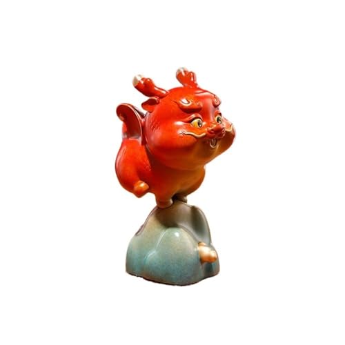 GUERNSEY Statuen-Ornament zum Anziehen von Reichtum Kreativer Kupferdrache, der Glück anzieht, Ornamente for das Wohnzimmer zu Hause, die Vitrine im Büro, den Schreibtisch, bringt Reichtumsdekor von GUERNSEY