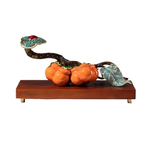 GUERNSEY Statuen-Ornament zum Anziehen von Reichtum Kupfer-Desktop-Ornamente, alle Messing-Persimmon-Ornamente, Wohnzimmer-TV-Schrank, chinesisches Heimhandwerk, handgefertigte Statuen Reichtumsdekor von GUERNSEY