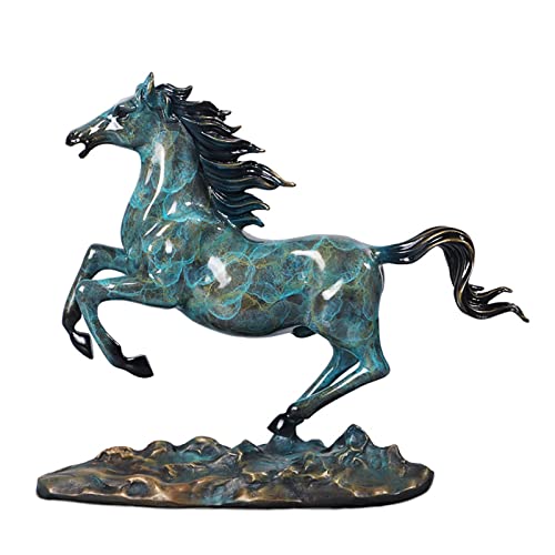 GUERNSEY Statuen-Ornament zum Anziehen von Reichtum Reines Kupfer Galoppierendes Pferd Glückspferd Ornament Wohnzimmer Büro Eingang Ornament Desktop Statue Dekoration Reichtumsdekor von GUERNSEY
