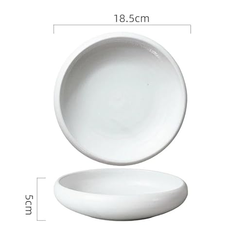 Snack-Schalen Runde Keramik Obst Salat Platte Suppe Schüssel Ramen Home Küche Retro Geschirr Snack Brot Dessert Snack- und Dipschalen von GUERNSEY