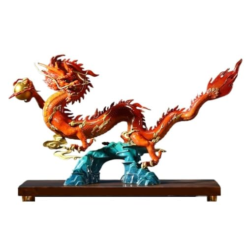 Statuen-Ornament zum Anziehen von Reichtum Home Bronze Drachen Ornamente Wohnzimmer Handgemachte Statue Vitrine Büro Desktop Dekoration Sternzeichen Handwerk Reichtumsdekor von GUERNSEY