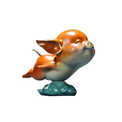 Statuen-Ornament zum Anziehen von Reichtum Kreative Kupferschwein-Ornamente for Zuhause, Wohnzimmer, Schreibtisch, glückverheißendes Kunsthandwerk, Büro, Vitrine, handgefertigte Statuen Reichtumsdekor von GUERNSEY