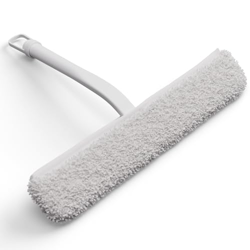 Duschabzieher & Microfaserbezug, 23cm Abzieher Dusche, Hygienischer Abzieher für Badezimmer, Duschwand, Autoscheiben & Fenster, Silikon Badezimmer Zubehör & Fensterabzieher von GÜTEWERK