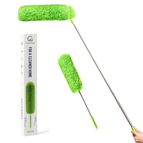 GÜTEWERK Teleskop Staubwedel waschbar - 255 cm lang - ausziehbar Staubwischer Teleskopstiel Mikrofaser Staub dust Wischer extendable Feather Duster Teleskopgriff Staubbürste Teleskopstange Wischer von GÜTEWERK