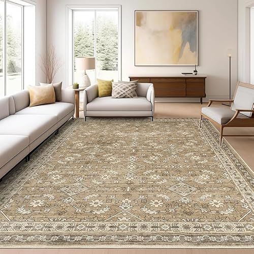 Flur rutschfest Teppich Schmalen Gang Wohnzimmer Schlafzimmer Rechteck Leicht Zu Reinigen Teppich Ethnisches Muster Retro Braun, 80 x 180 cm von GUGJHFVH