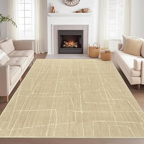 Flur rutschfest Teppich Schmalen Gang Wohnzimmer Schlafzimmer Rechteck Leicht Zu Reinigen Teppich Modernes Abstraktes Braun, 80 x 180 cm von GUGJHFVH