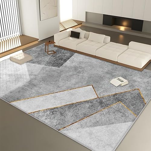 GUGJHFVH Teppich Küche Innen Eingang Fußmatte, Waschbar Teppich Für Haustür Flur Büro Robust rutschfest Modernes Geometrisches Patchwork in Grau, 60 x 90 cm von GUGJHFVH