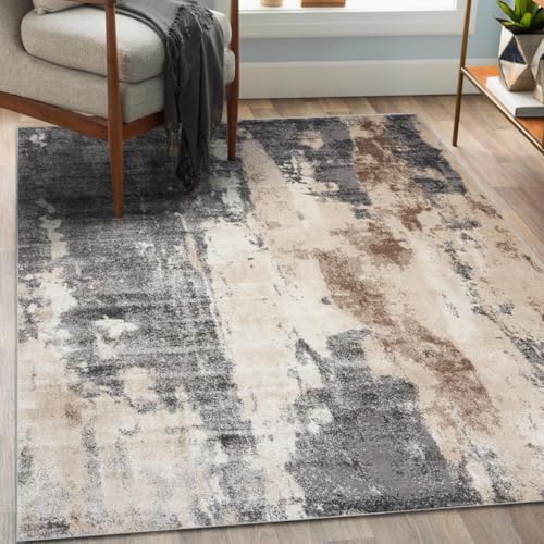 GUGJHFVH Teppich Läufer Küchenläufer, Esszimmer, Schlafzimmer Kurzflor Waschbar Weich Teppich Moderner Tintenstil Graubraun, 80 x 150 cm GUGJHFVH Teppich Läufer Küchenläufer, Esszimmer, Schlafzimmer Kurzflor Waschbar Weich Teppich Moderner Tintenstil Graubraun, 80 x 150 cm von GUGJHFVH