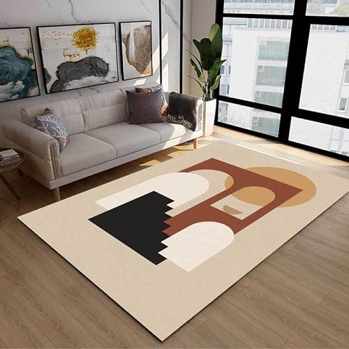 GUGJHFVH Teppich Waschbarer für Schlafzimmer Esszimmer Wohnzimmer rutschfest,Stilvolle minimalistische geometrische Zusammenfassung,160 x 230 cm von GUGJHFVH
