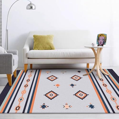 GUGJHFVH Teppich Waschbarer für Schlafzimmer Esszimmer Wohnzimmer rutschfest ，Raute geometrisch lila grau，160 x 230 cm von GUGJHFVH