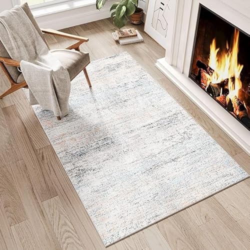 GUGJHFVH Teppich Wohnzimmer, Waschbar Teppiche für Schlafzimmer, Arbeitszimmer Büro Flur Kurzflor Modernes Tintenblau, 140 x 200 cm von GUGJHFVH