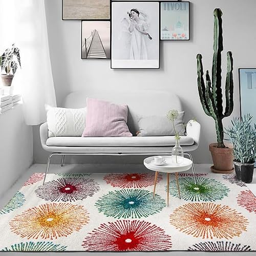 GUGJHFVH Teppich weich Schlafzimmer Wohnzimmer rutschfest Waschbarer Pflegeleich，Abstrakte Paisley-Blume lila，150 x 200 cm von GUGJHFVH