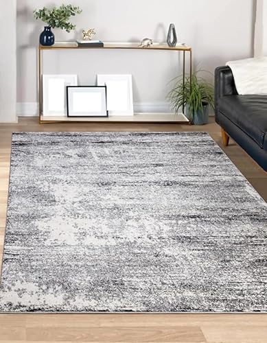 GUGJHFVH Teppiche Küche Anti-Rutsch Waschbar Für Flur Esszimmer Deko Wohnzimmer, Schlafzimmer Moderner Tintenstil in Grau, 60 x 120 cm von GUGJHFVH