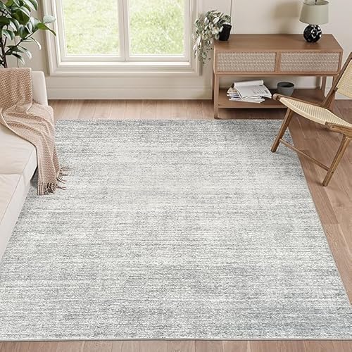 GUGJHFVH Wohnzimmer Dünner Teppich Maschinenwaschbar Decor Teppich Modernes Gestreiftes Grau, 120 x 160 cm von GUGJHFVH