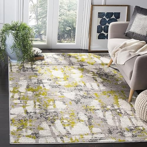 Home Für Teppich Wohnzimmer Weich rutschfest Pflegeleicht Moderne Abstrakte Tinte Stil Gelb, 120 x 200 cm von GUGJHFVH