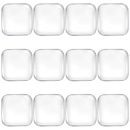 GUGUGO 12 Stück Türstopper Wand Transparent Quadrat, Elastikpuffer Transparent Selbstklebend, Gummipuffer Selbstklebend, Türstopper Transparent Selbstklebend, Selbstklebender Gummifuß von GUGUGO