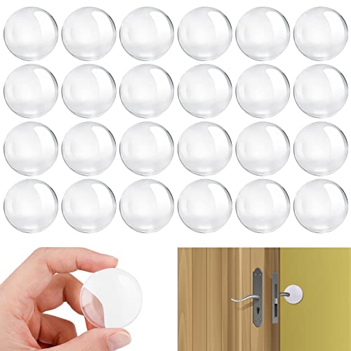 GUGUGO 24 Stück Gummipuffer Selbstklebend, Türpuffer Transparent, Gummifüße Selbstklebend, Türstopper Wand Transparent, Türklinken Stopper, Elastikpuffer Transparent Selbstklebend für Tür, Wände von GUGUGO