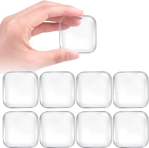 GUGUGO 8 Stück Türstopper Wand Transparent Quadrat, Elastikpuffer Transparent Selbstklebend, Gummipuffer Selbstklebend, Türstopper Transparent Selbstklebend, Selbstklebender Gummifuß von GUGUGO