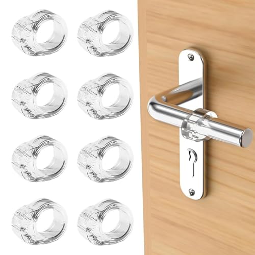 GUGUGO 8 Stück Türstopper Klinke, Türklinkenpuffer Türgriff Stopper, Türgriff Schutz, Türklinken Stopper, Türstopper Wandschutz Türklinke, Türstopper für Türgriff Wand Schützen (Transparent) von GUGUGO