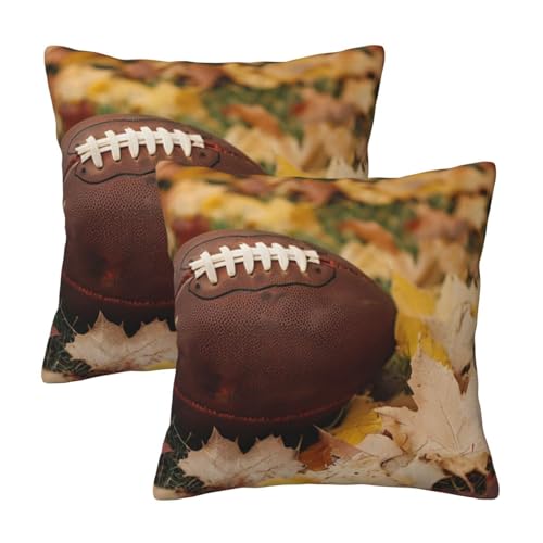 GUHAOT Weiche dekorative Kissenbezüge für Sofa, 2er-Set, Fußball mit Blättern, Heimdekor GUHAOT Weiche dekorative Kissenbezüge für Sofa, 2er-Set, Fußball mit Blättern, Heimdekor von GUHAOT