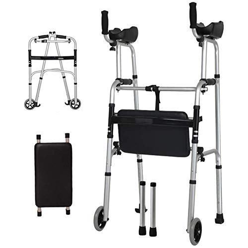 Faltbarer Rollator, Aluminium Faltbarer Gehrahmen, Räder Mit Armlehne, Gehhilfe, Trainer Für Die Unteren Gliedmaßen, Hochleistungsrollator Mit Sitz von GUHPZA