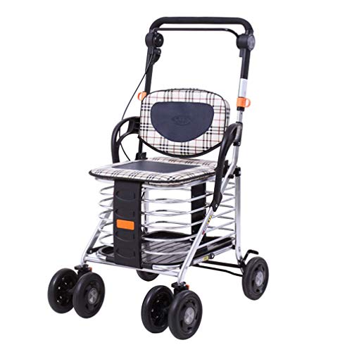 Faltbarer Rollator, Antriebsrad, Gehhilfe, Höhenverstellbar, Aufrechte Haltung, Rollen Auf Großem Raum, Superleichtes Aluminium, Tragbarer Mobilitätsrollator Mit 4 Rädern, Für Sen,A von GUHPZA