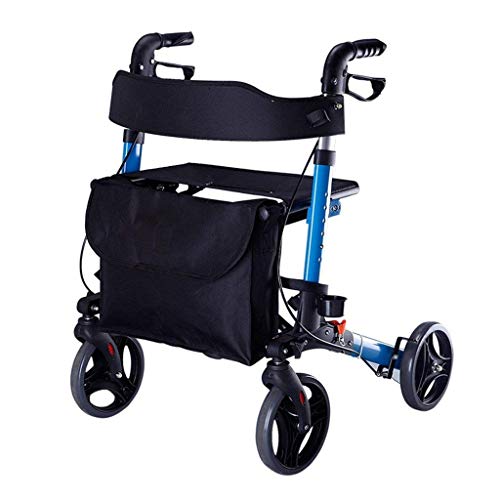 Faltbarer Rollator, Blau, Faltbarer Rollator Für Erwachsene Und Senioren, Gehhilfe, 4 Räder | Aluminiumlegierung | Mit Sitzkissen Aus Oxford-Stoff, Feststellbremsen, Ablage Für Krü Faltbarer Rollator, Blau, Faltbarer Rollator Für Erwachsene Und Senioren, Gehhilfe, 4 Räder | Aluminiumlegierung | Mit Sitzkissen Aus Oxford-Stoff, Feststellbremsen, Ablage Für Krü von GUHPZA