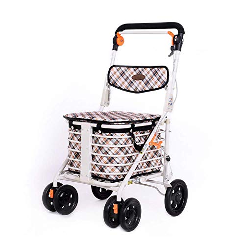 Faltbarer Rollator, Rollator, 4 Räder, Faltbarer Gehwagen Mit Einkaufskorb, Trolley, Hilfsmittel Für Behinderte von GUHPZA